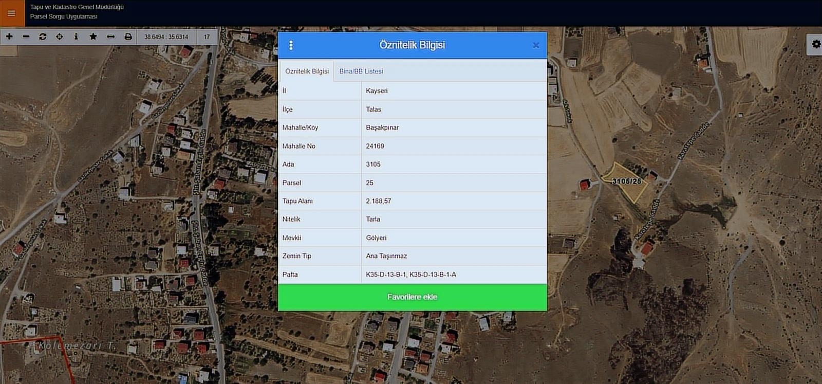 Başakpınarda İmar İçi Tek Tapu Kadastro Parsel