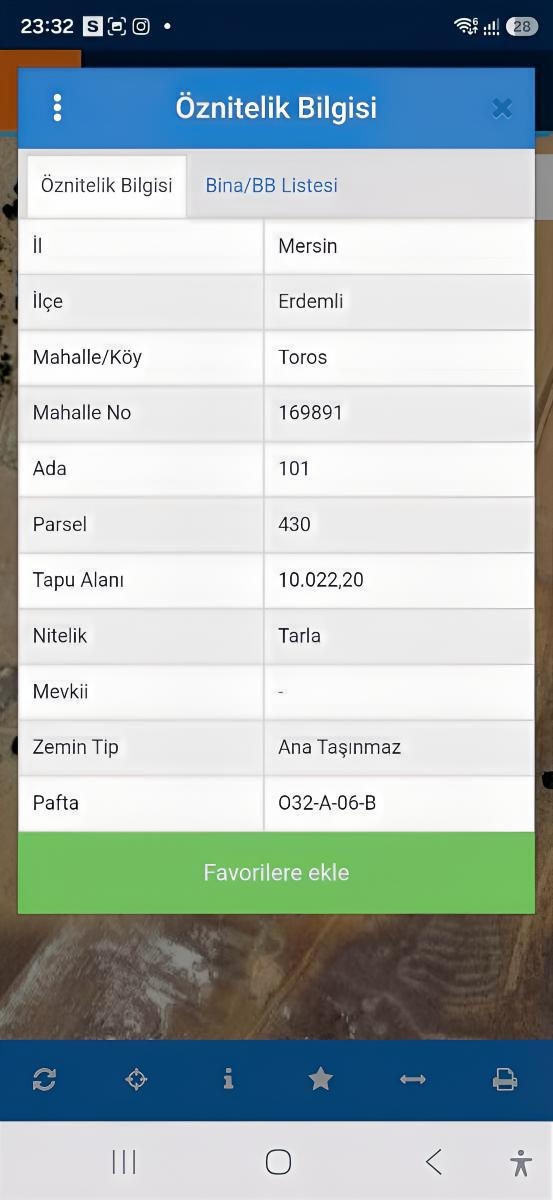 erdemlide satılık tarla 10.022m TEK TAPU aciill - Resim 2