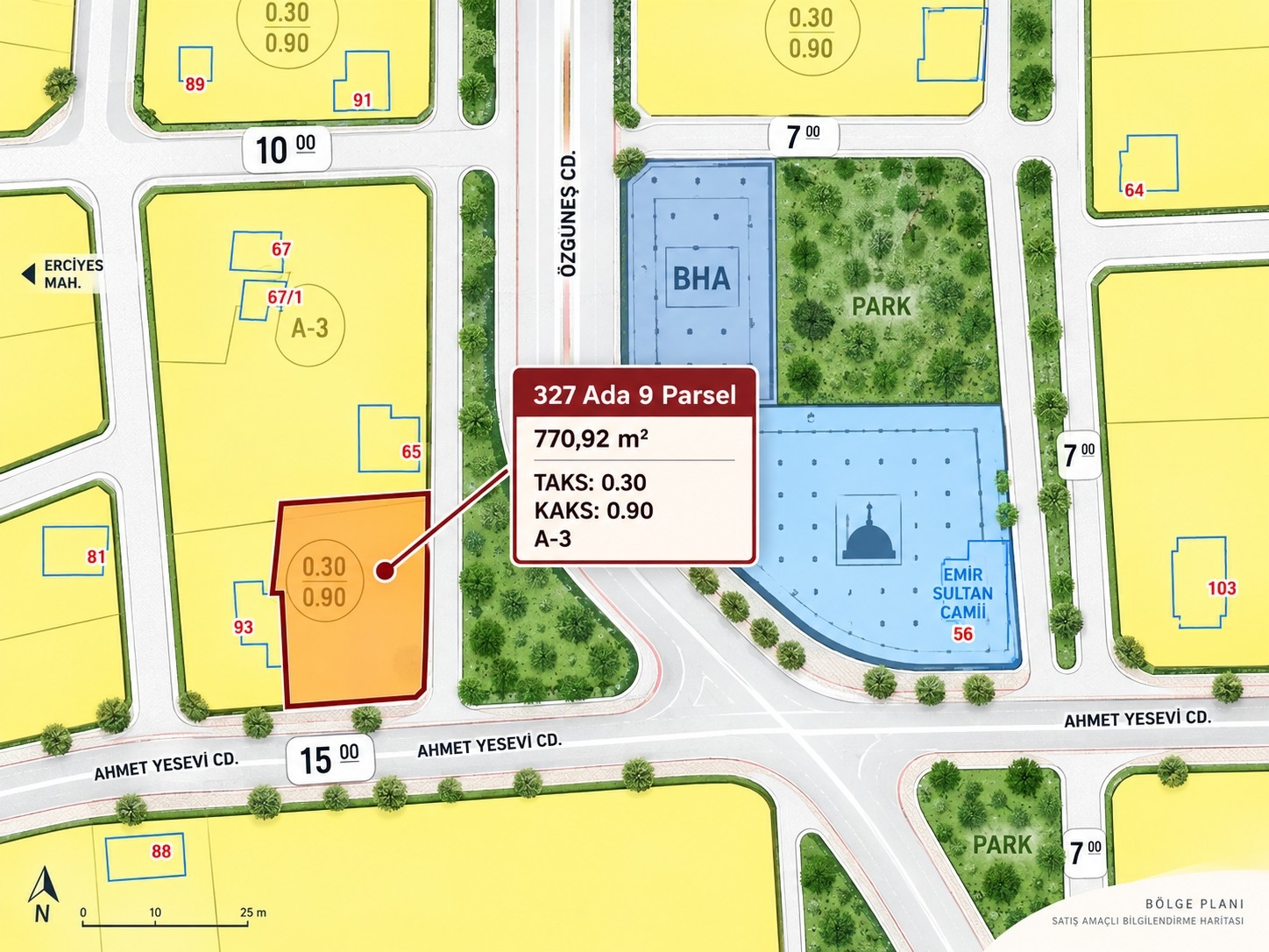 Hacılar Armutlukta 771 m² Köşe Villa Parseli - Resim 9