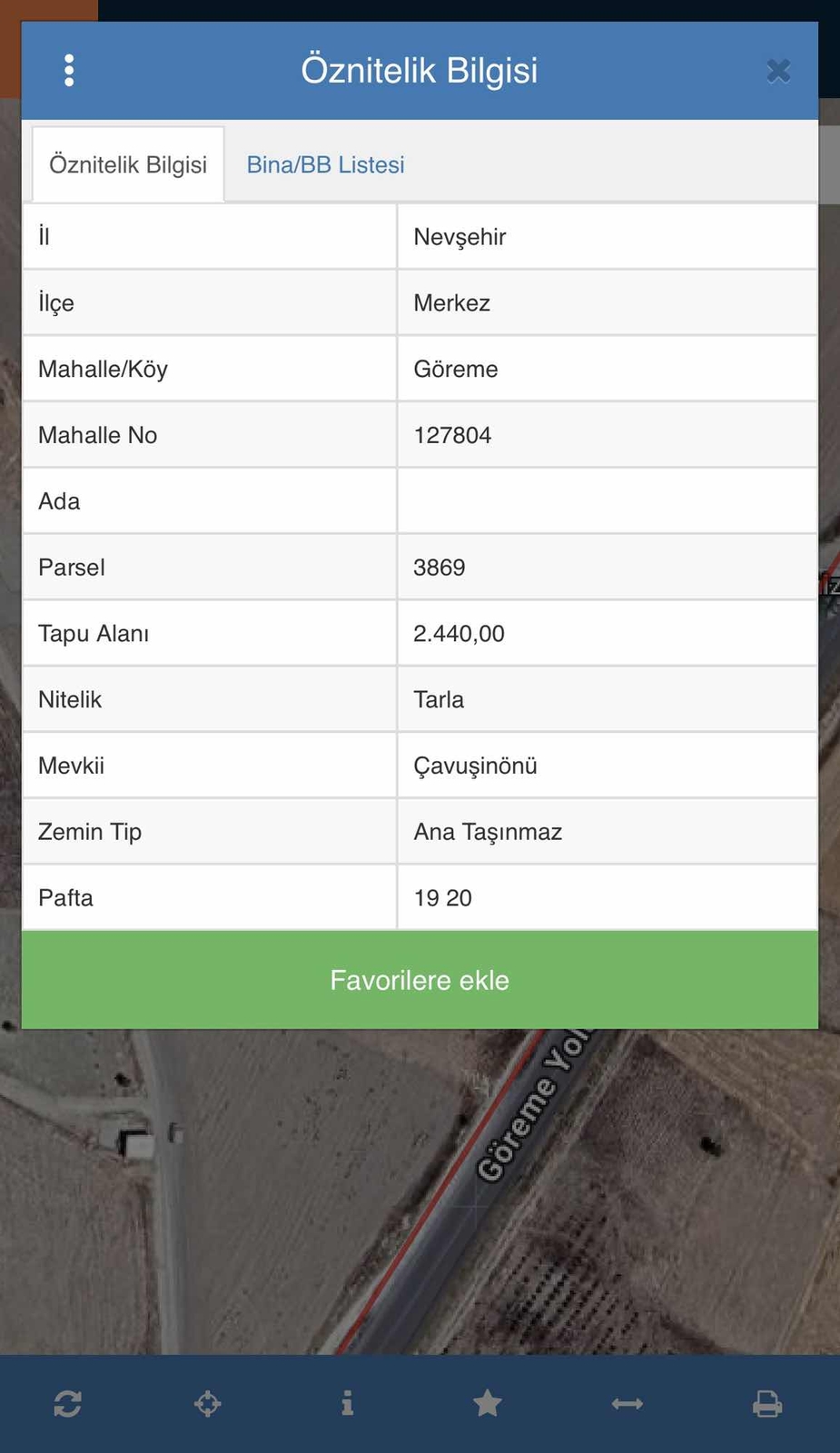 GÖREME ÇAVUŞİNDE 2.440 M² YATIRIMLIK TARLA