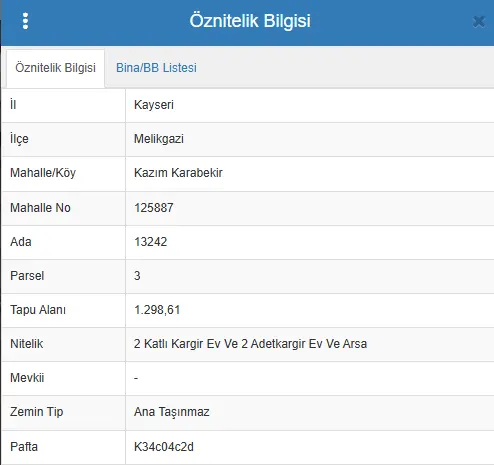 Melikgazi Kazım Karabekir’de 1.298,61 m² Parselde 970,29 m² Büyük Hisse