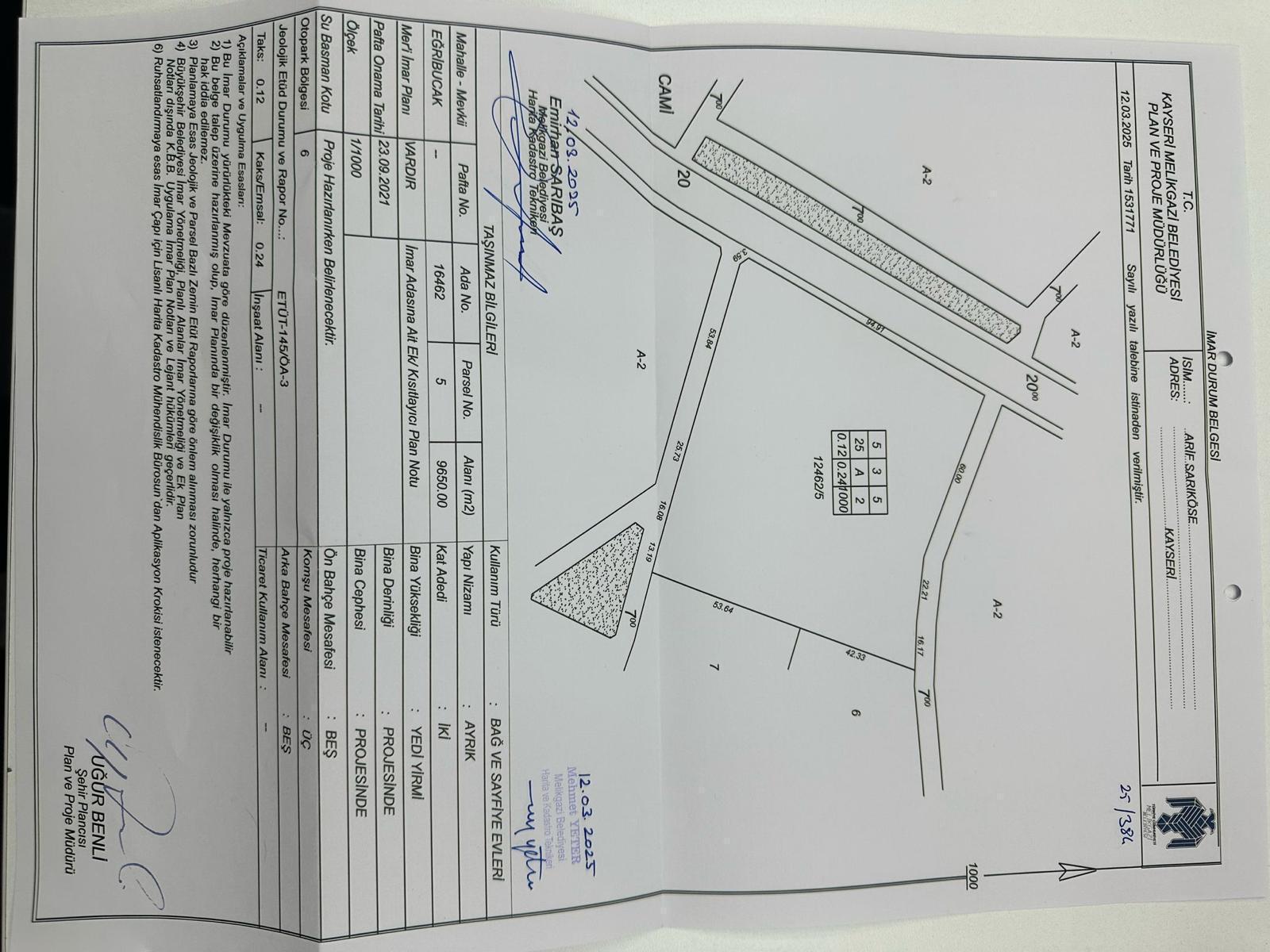 Eğribucak satılık arsa ana yol üstü